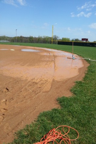 This is our softball field after the two day rain storm