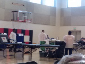 Red Cross workers took blood in the gym Tuesday. Photo courtesy Emma Jarvis