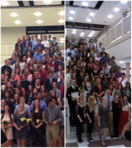 Congratulations to all the new members inducted into the math and English honors societies last night!