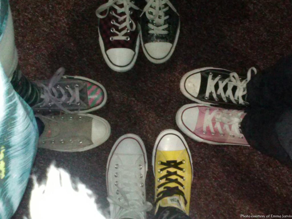 Students' shoes on wacky tacky day.

Photo courtesy of Emma Jarvis
