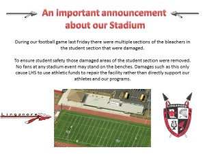 Announcement about our stadium