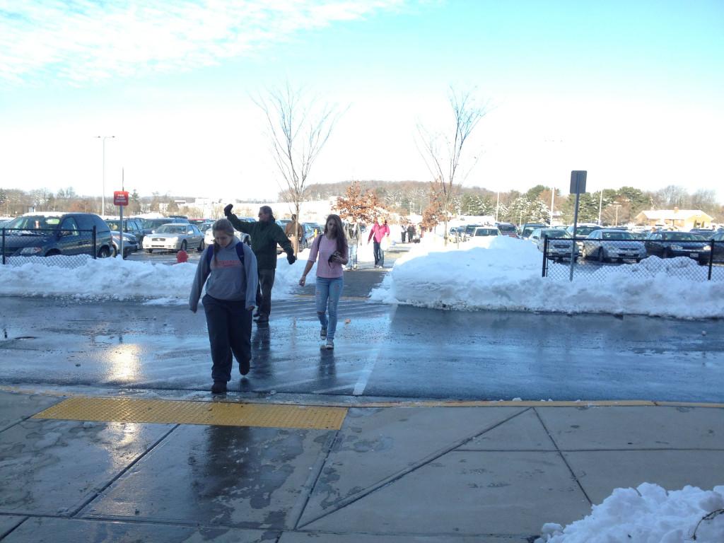 Students reluctantly return back to school after two snow days.