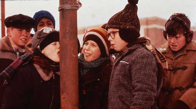 “I triple dog dare ya!” -Everyone remembers this hilarious scene from the classic holiday movie, A Christmas Story