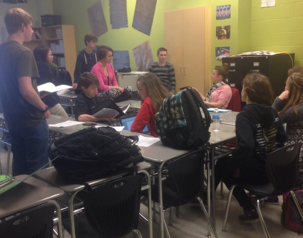 The Mock Trial Club meets on January Club Day. Photo by Andrea Huston