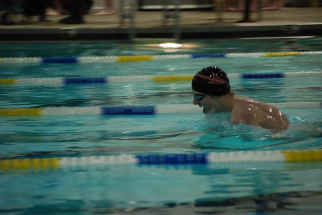 Jackson Rammling holding the lead in the 200 Individual Medley 