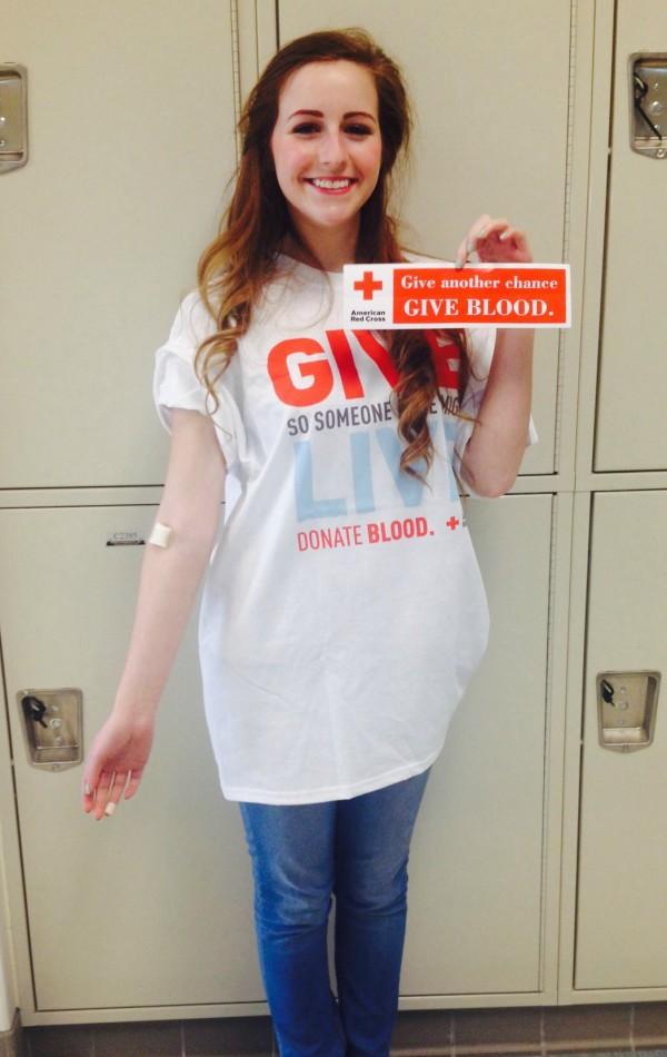 Senior Jane Sullivan gave blood today. 