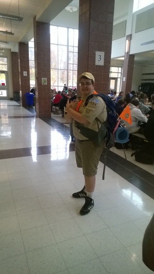 Senior Dillon Mitcham dressed up as Russel from Disneys UP 
