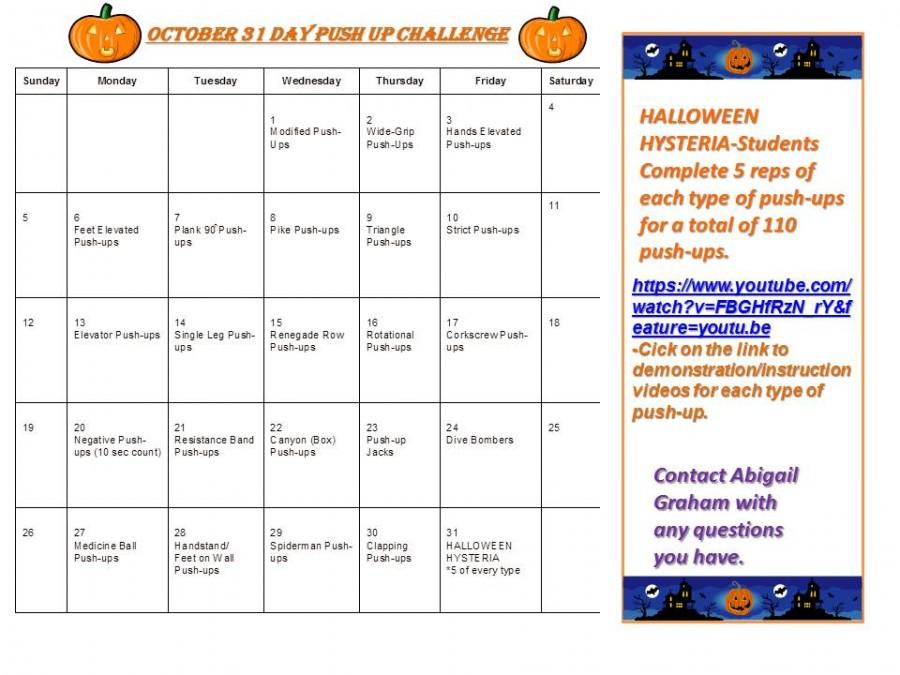 Abigail Graham created an October fitness challenge calendar 