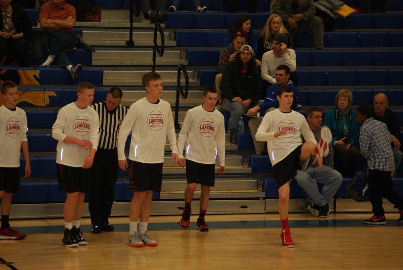 JV players warm-up before their game against Walkersville. From left to right: Nick Lang, Drew Twillman, Harry Rasmussen, Austin Lohneis, and Michael Rajnik.