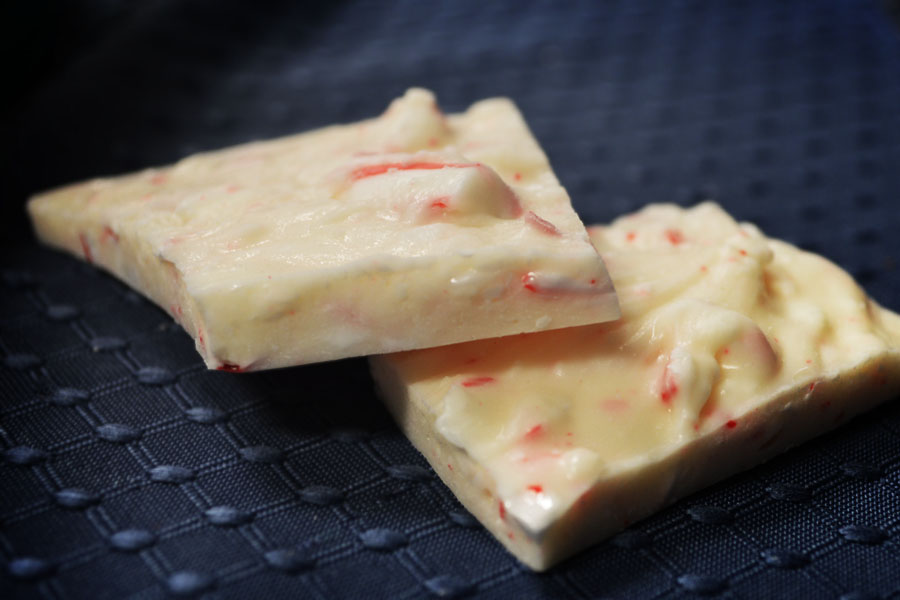 The peppermint bark is an easy and fun recipe to make. This is what it looks like.