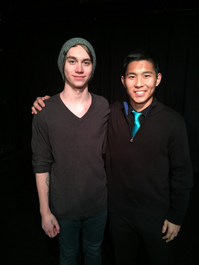 Luke Staley and Matthew Earp attend the Poetry Out Loud competition.