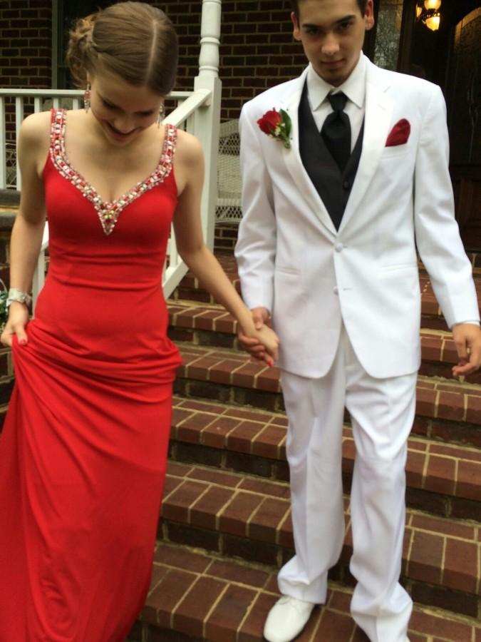 Sara Harding and Steven Henry attend Prom 2014.  Harding  purchased her dress at Deja Vu.