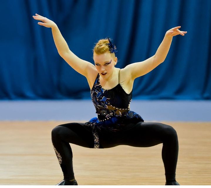 Lexi Duda performing a solo routine at the WBTF World Championships in Nottingham, England, August 2014.