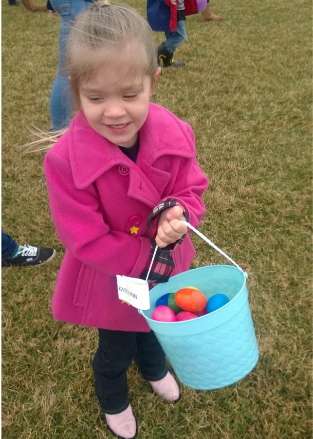 Little Lancer Katelynn enjoyed finding her Easter eggs