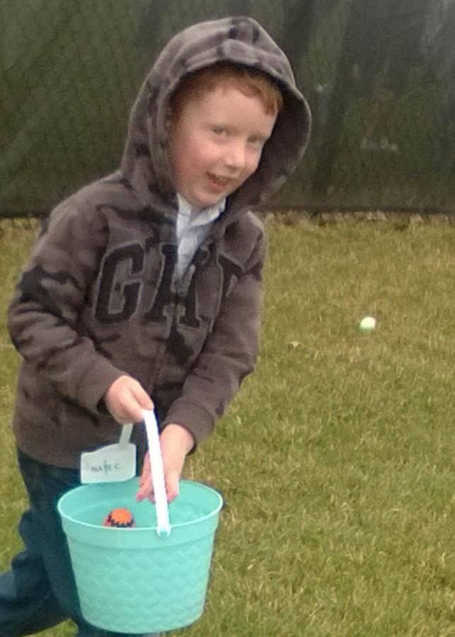 Little Lancer Nathan C. enjoyed finding his Easter eggs