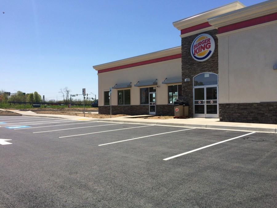 A new Burger King stands in the middle of New Market construction.