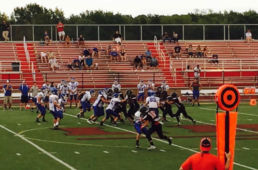 The Lancer freshman football team defeats Liberty High School in their first home game of the season.