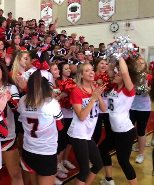 The Class of 2016 cheers loudly in response to winning the spirit stick.