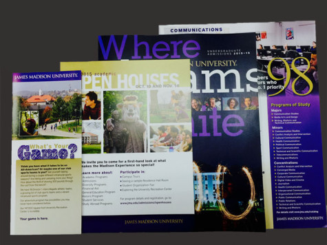 Brochures distributed during the JMU college visit.