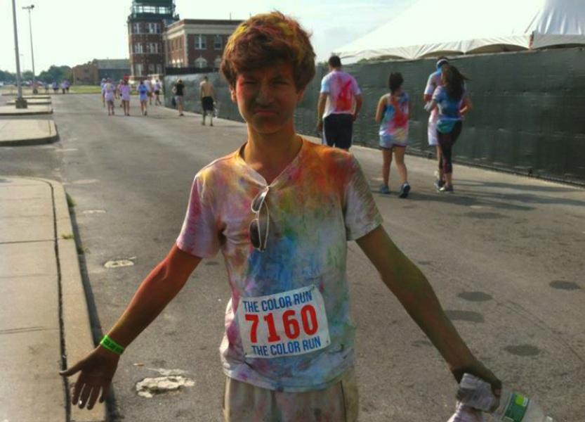 Junior Jackson Knight after completing a previous color run in New York City. 