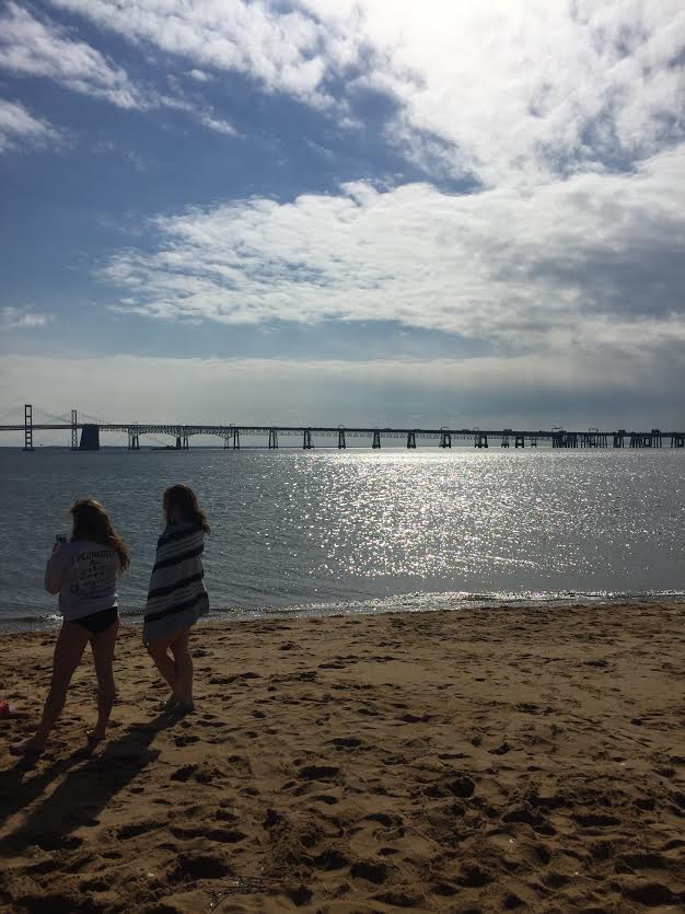 Plungers admire the view of the Chesapeake Bay.