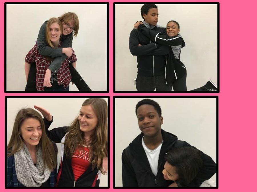 Siblings show their love for each other. Clockwise from upper left- Kate and Anne Cameron, Jackson and Kennedi Ambush, Devin and Haley Barge, and Alyse and Gail Montgomery.