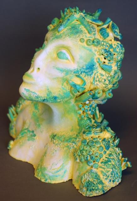 Silver Key Award winning sea glass and ceramic figure