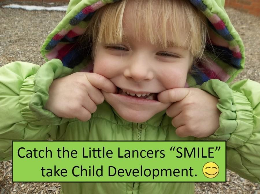A Little Lancer hams for the camera during playground time.  This image is part of the promotional materials for the course.