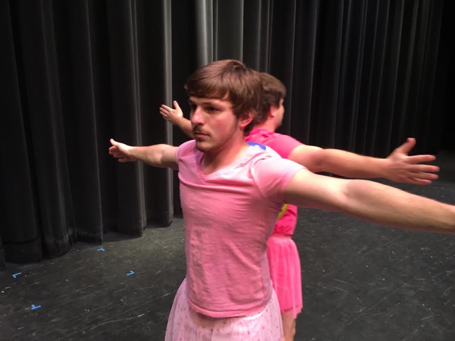 Yurich and his brother practice their beach ball ballet routine.