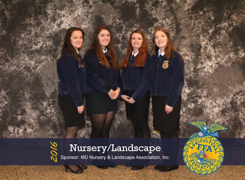 Seniors Kasey Carns, Sara Combs, Kaycee Oland, and Alyssa Mattison participated in the Nursery and Landscape event.