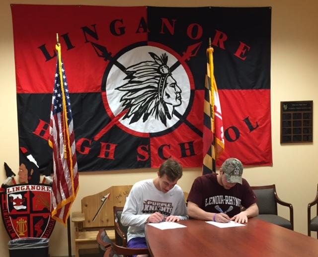 Alex Martinazzi and Justin Richmond sign their national letters of intent to play lacrosse in college