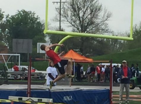 Lars Eklund jumps his way to a second place finish in the high jump.