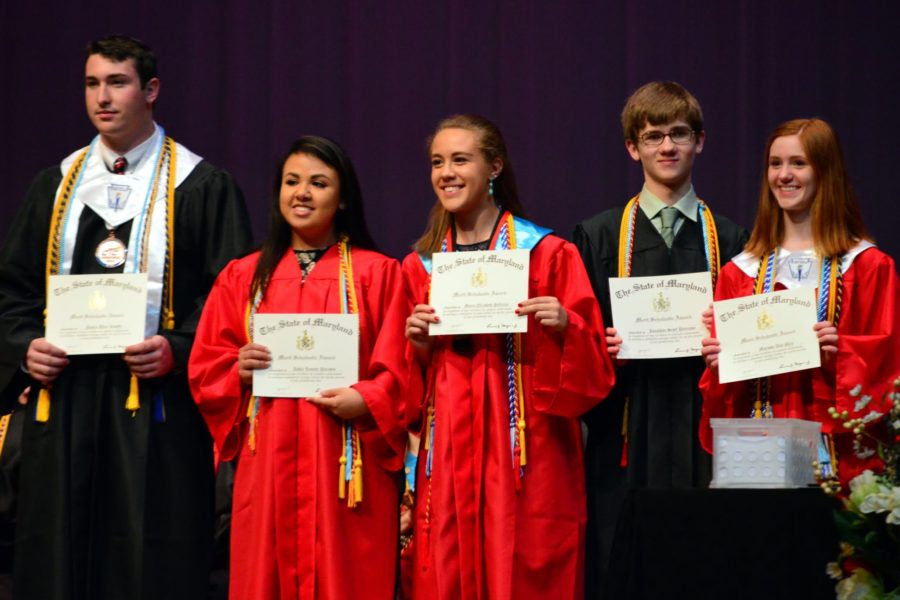 Seniors recognized the Merit Scholar program.