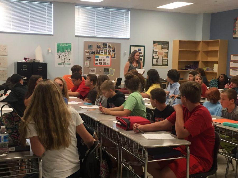 Smithhisler teaches her ninth grade government class.