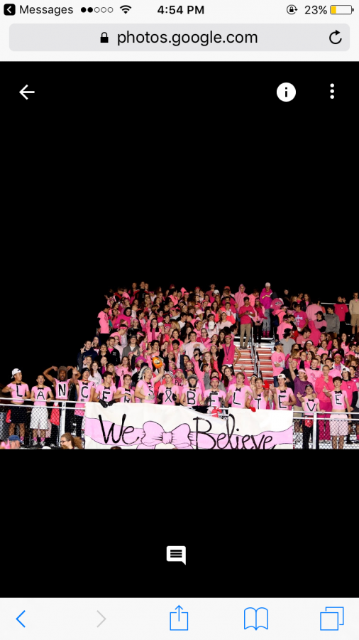 Lancers show their support for Breast cancer in their annual pink out football game. 