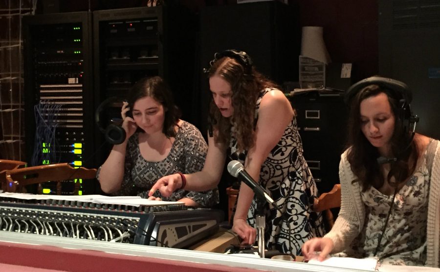 Allison Eckloff, Angela Smithhisler and Martha Madrid run cues for the show.