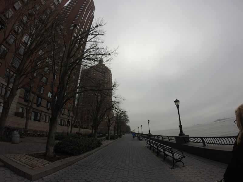 Lower Manhattan walking path.