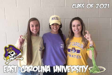 (Left to Right) Miranda Keaton, Emily Nemeth, and Ally Graziano will continue their educations at East Carolina University.
