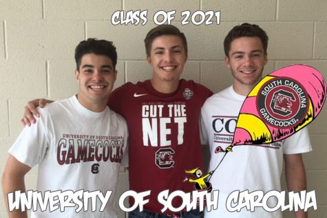 (Left to right) Spencer Young, Jac Medve and Austin Lohneis will continue their education at the University of South Carolina.