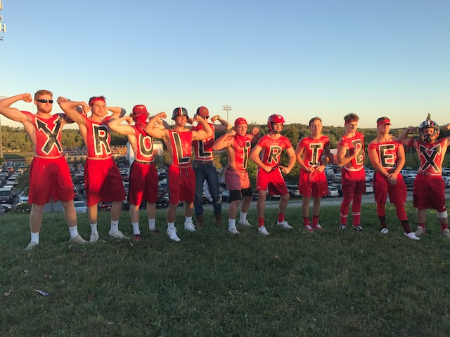 Tribe flexing in red before the Walkersville game.