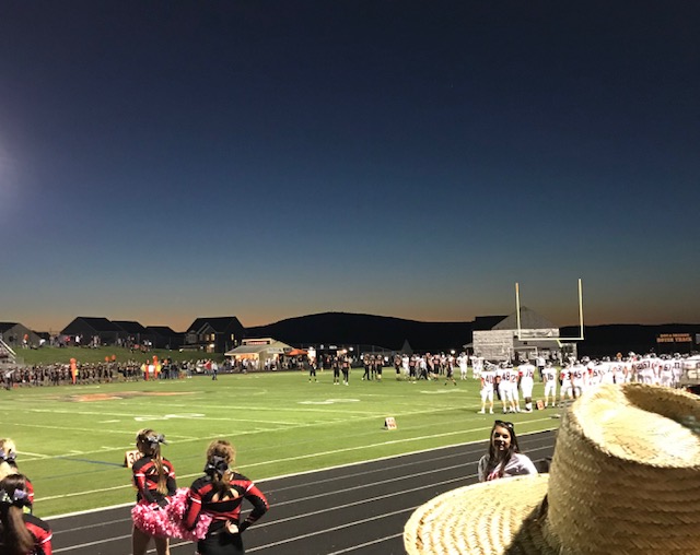 The Knight sky over the Linganore vs. Middletown game.