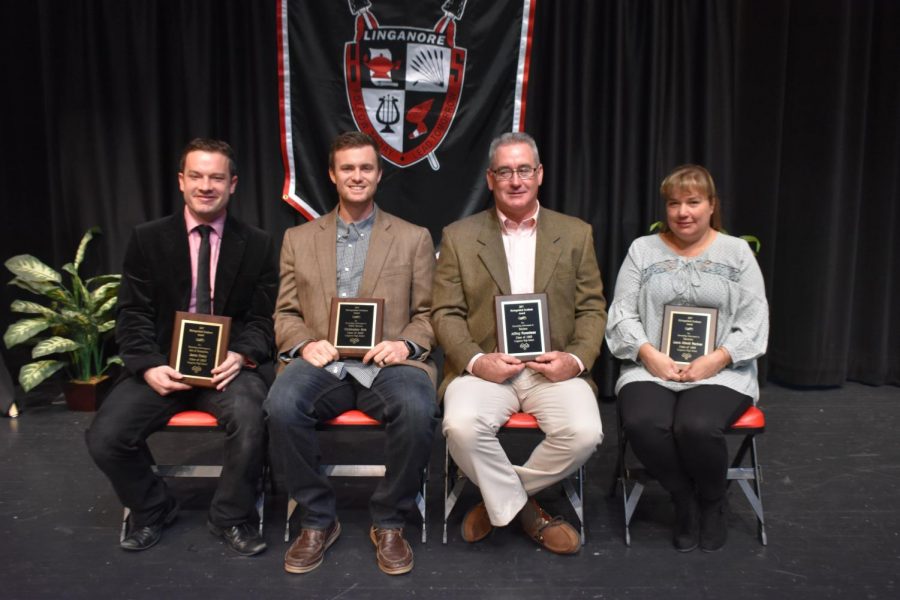 The four Distinguished Graduates for 2017. From left to right: Jason Fraley, Chris Rich, Jeff Musselman, and Laura Allnutt MacIvor.