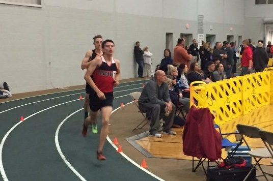 Kyle Guinn competes in the 3200 meter run. 