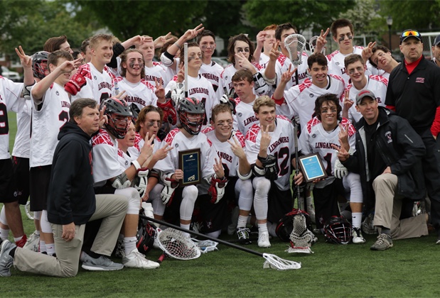 The Varsity lacrosse team after their win