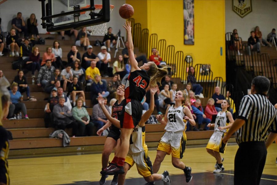 Weinel shoots a layup in South Carroll game. 
