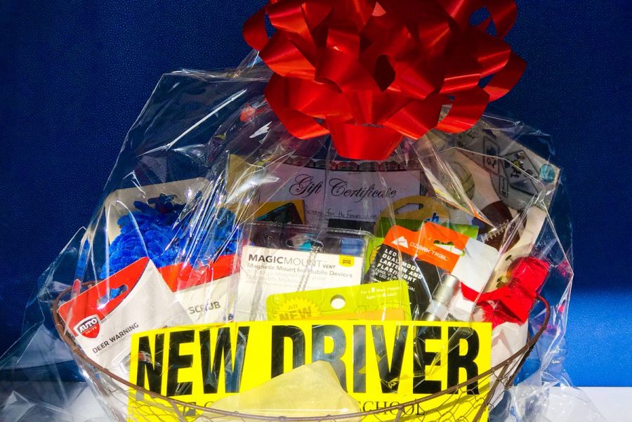 Basket donated by the Gregs Driving School in Mt. Airy.