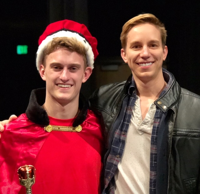 2004 Mr. Linganore, Seth Bowman, takes a picture with Josh Watson. 