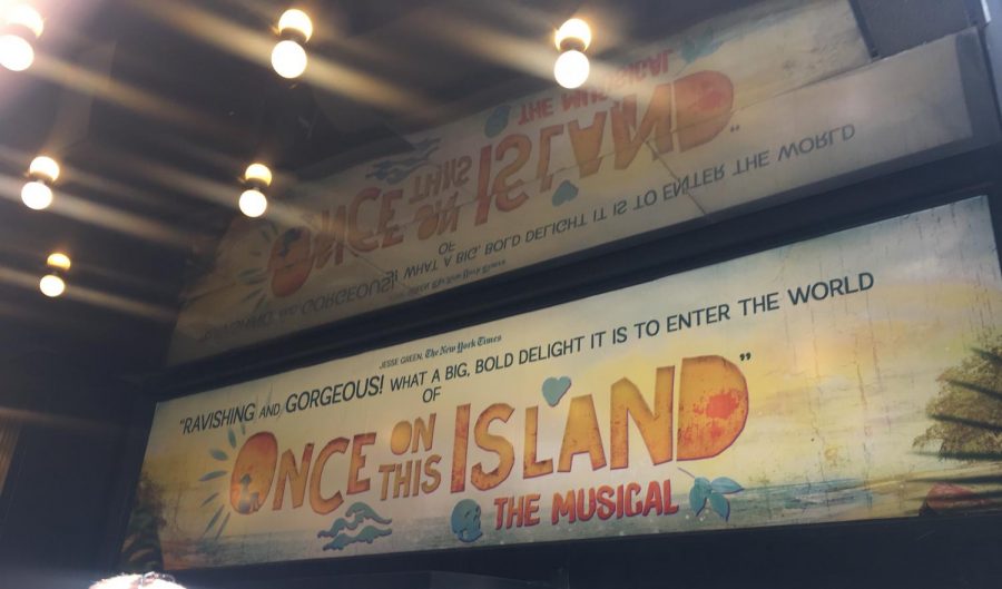 Advertisement above Circle in the Square theater 