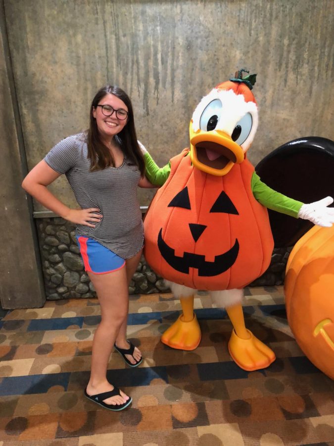 Sara Combs and Donald Duck in Disney