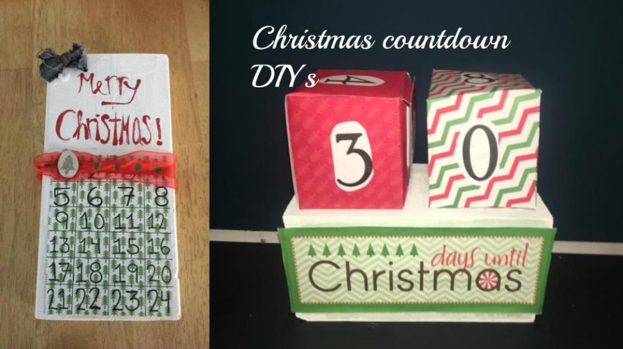 Julies finished countdown DIY (left) and Graces finished countdown DIY (right).